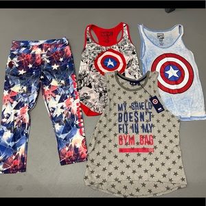 Captain America Tank Top and Legging Bundle Women’s